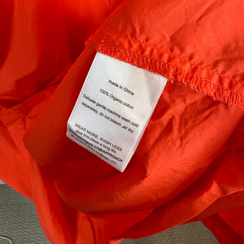 Mara Hoffman Cleo Organic Cotton Midi Shirt Dress in Poppy - Size Large - Picture 5 of 6